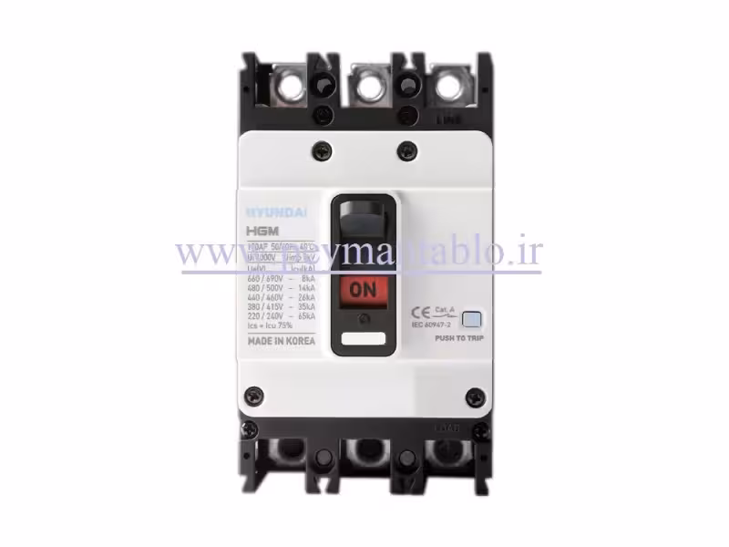 کلید اتوماتیک کامپکت 40 آمپر،سه پل،  380v - 415v(هیوندایی)