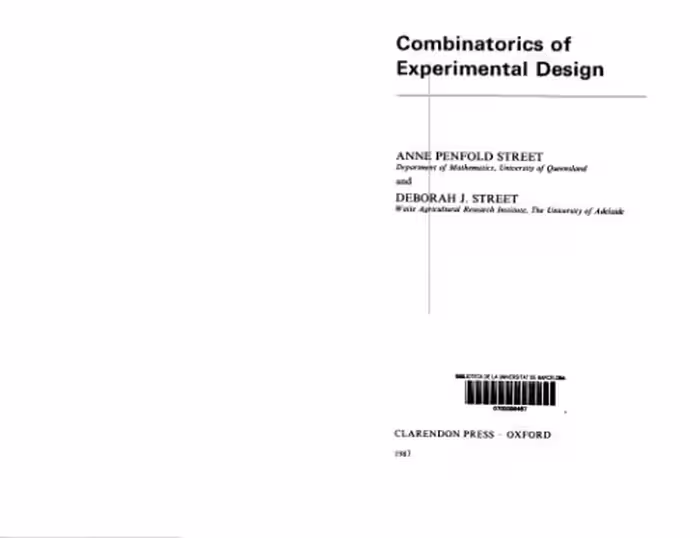 خرید و دانلود نسخه کامل کتاب Combinatorics of Experimental Design (Oxford science publications)