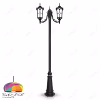 چراغ پارکی دو شعله مدل روشا شاخه کلاسیک پایه سرو شب تاب