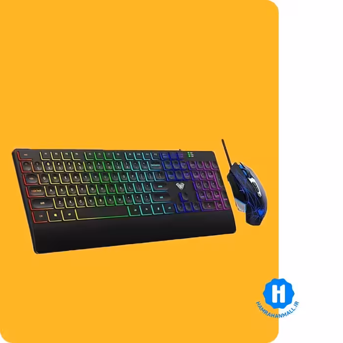کیبورد و ماوس سیمی گیمینگ مدل AULA Wind T201