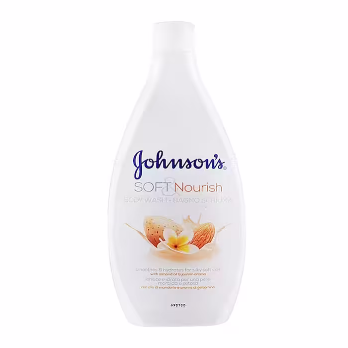 شامپو بدن جانسون Johnsons رایحه بادام و گل یاس مدل Soft Nourish حجم 400ml