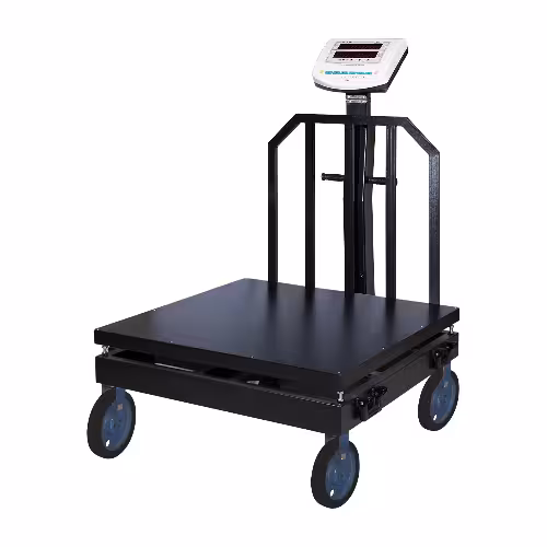 باسکول 1500 کیلویی چرخ دار پاترولی سینی 120*120 نمایشگر ثابت محک