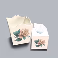 ست سطل و جا دستمال چوبی کودک طرح دختر هنرمند کد A4122