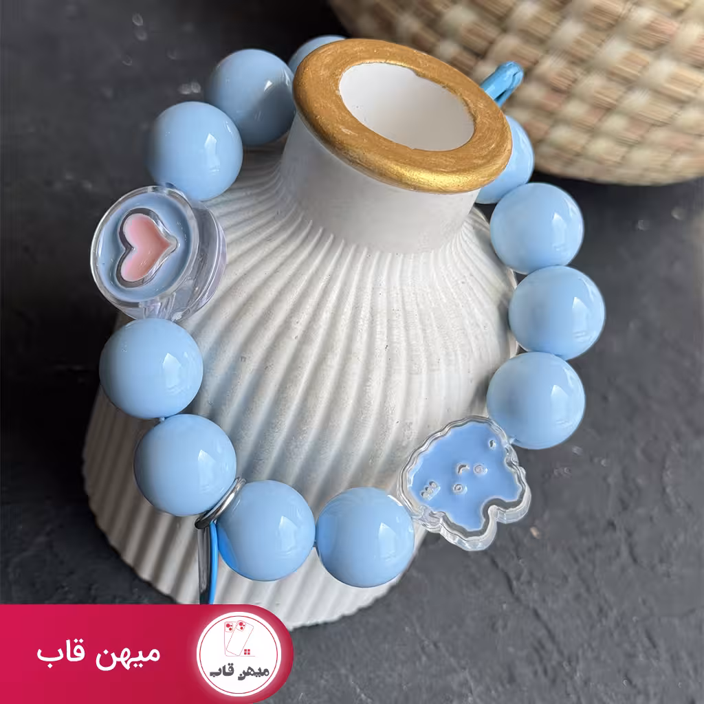بند و آویز گوشی توپی آبی - کد (47017)