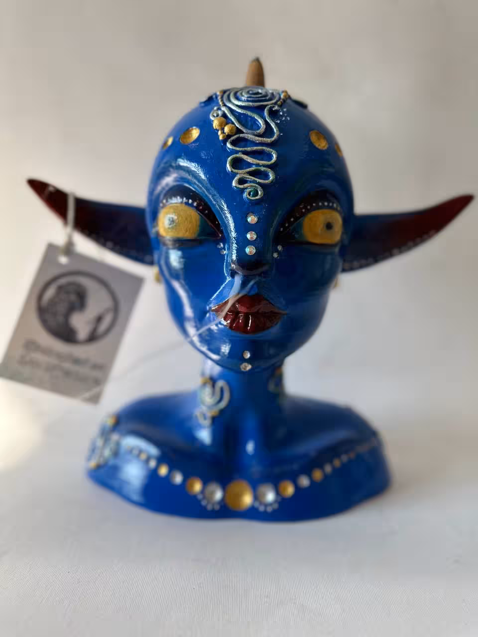 مجسمه دکوری آواتار جای عود نگین کاری شده کد 77