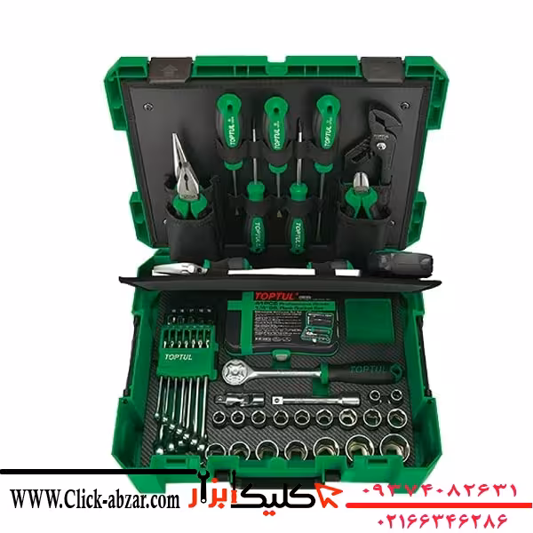 جعبه ابزار سامسونتی سبز 104 پارچه مدل GCZ104-A تاپ تول