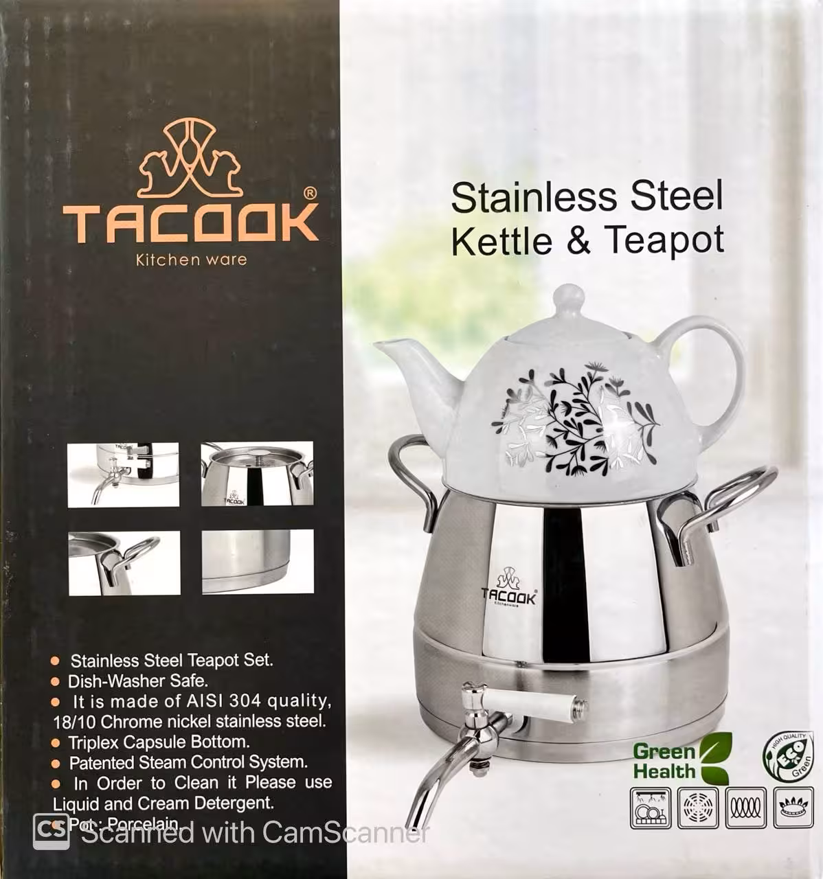 کتری و قوری 3/5 لیتر شیردار تکوک t010 TACOOK