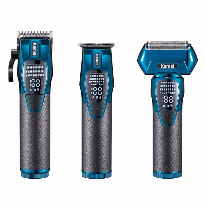 ست ماشین اصلاح موی سر و صورت شارژی کیمی مدل KM-8559 بسته 3 عددی | کالا مکس