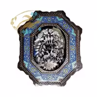 تابلو قلمزنی با قاب خاتم کاری هشت گوش تذهیب 50در60