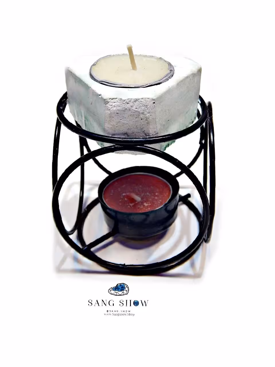 جا شمعی فلزی زیبا و استثنایی و دو طبقه JCAN3