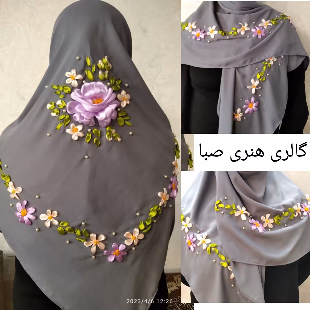 روسری روبان دوزی 1