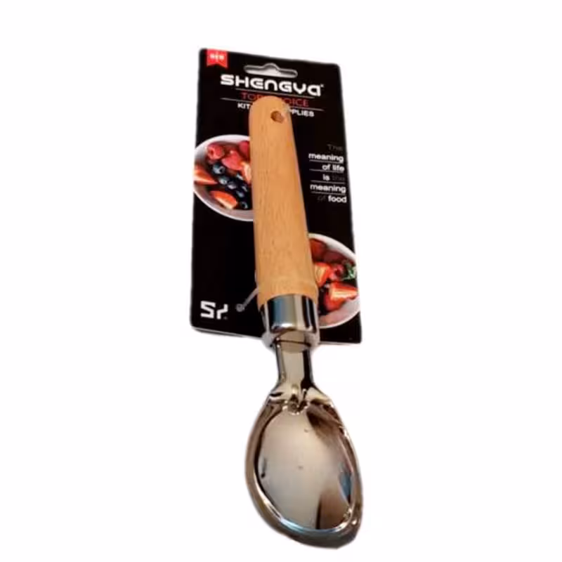 قاشق توپی شنگیا مدل اسکوپ  بستنی دسته بامبو | کالا مکس