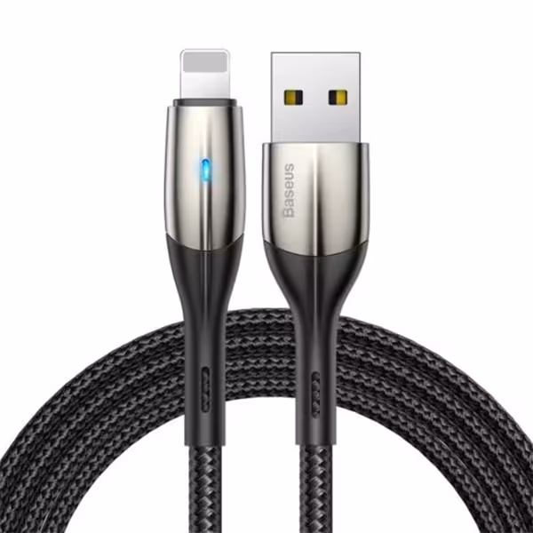 کابل شارژ و انتقال داده USB به لایتنینگ بیسوس مدل Baseus Horizontal CALSP-B01 طول يك متر