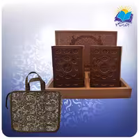 ست حافظ و شاهنامه وزيری جعبه دار چرم با ساک ترمه هدیه (کد 2783)