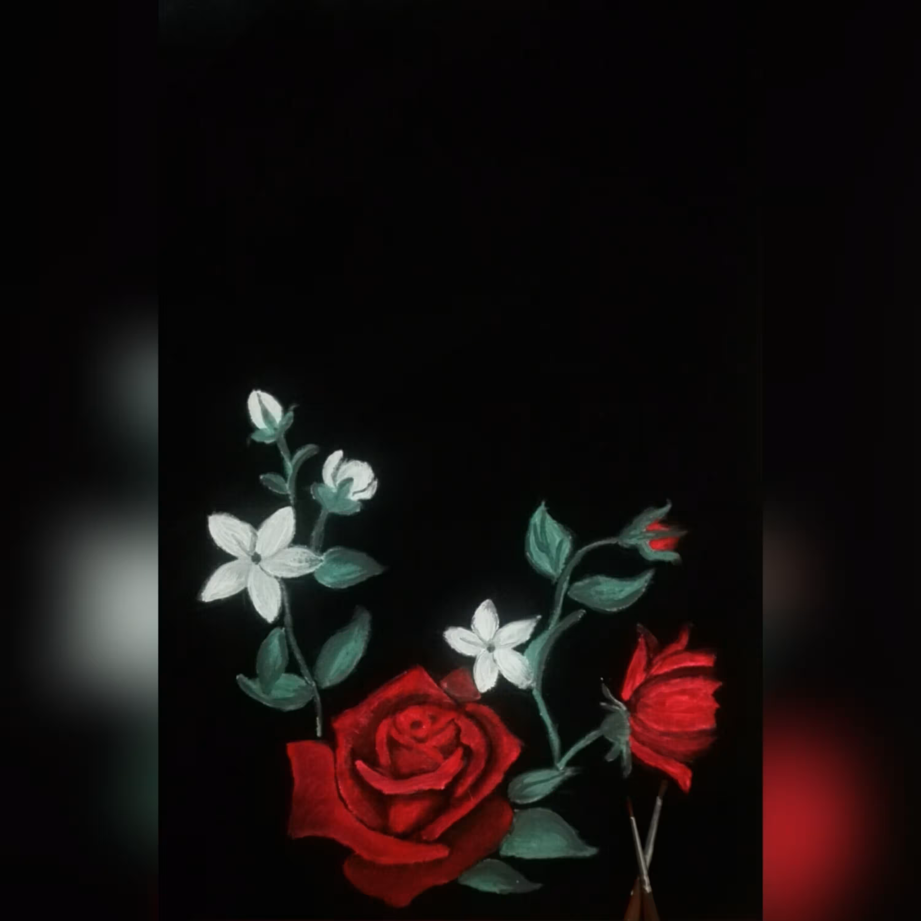 نقاشی روی لباس (پارچه مشکی)