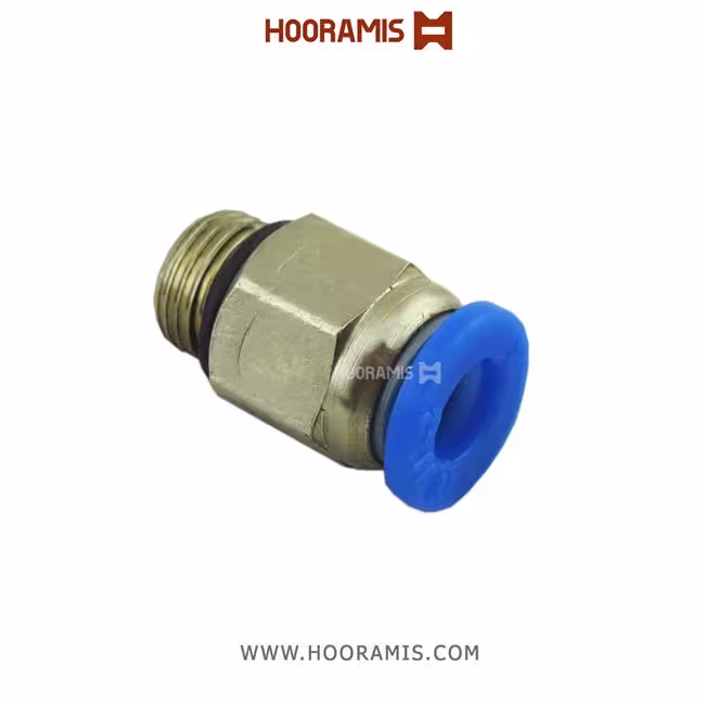 فیتینگ اتصال مستقیم نری پنوماتیک با شلنگ خور8 میلیمتر و سایز دنده 1/4 اینچ