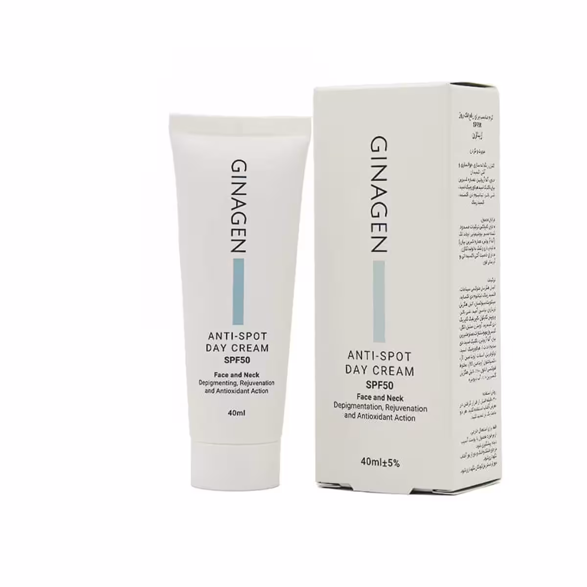 کرم ضد لک روز ژیناژن SPF50 حجم 40 میلیلیتر ـ Ginagen Anti-Spot SPF50 Day Cream ـ ژیناژن