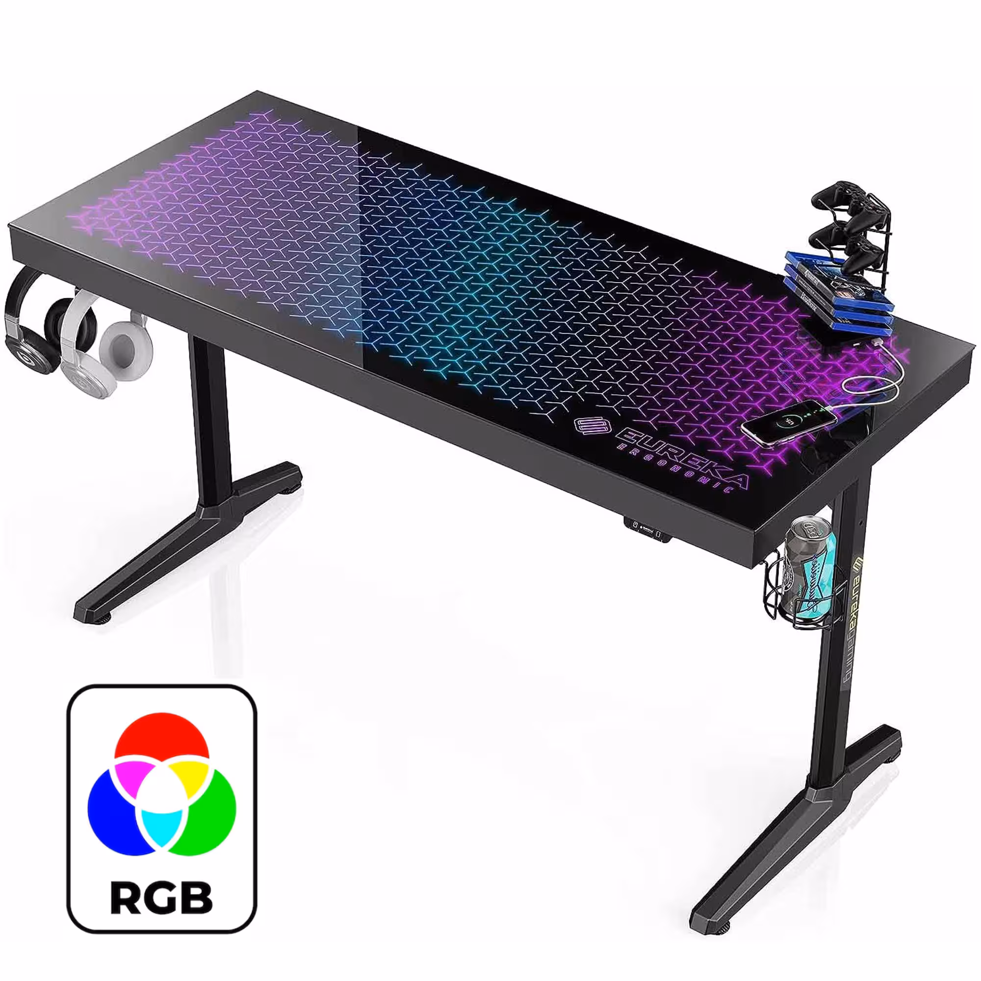 میز گیمینگ یوریکا EUREKA ERGONOMIC ERK-GTG-I55-UK