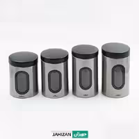 قوطی حبوبات استیل پنجره دار مدل 5990 (4 عددی)