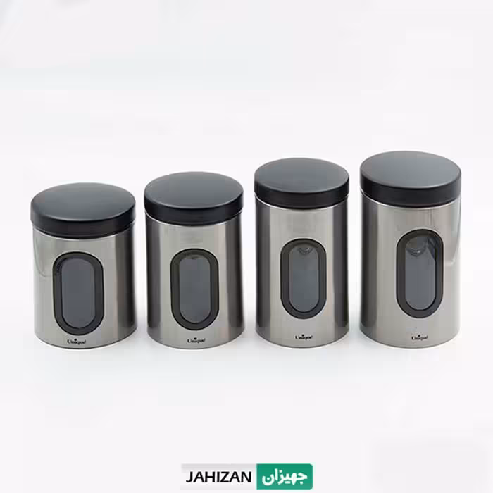 قوطی حبوبات استیل پنجره دار مدل 5990 (4 عددی)