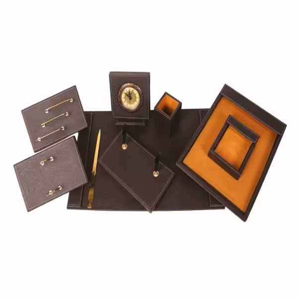 سرویس رومیزی مدیریتی طرح چرم دور دوخت - کد 6