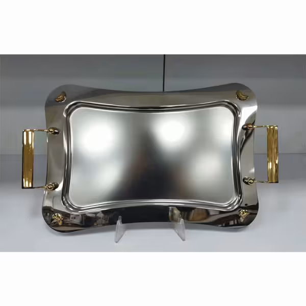 سینی آلفا کوچک پایه دار کد70077 ساده B0011   A1S5G