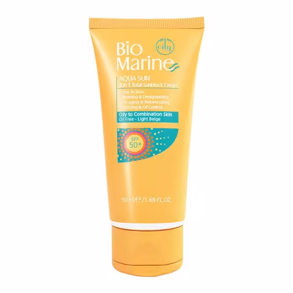 ضدآفتاب رنگی  spf50 بایو مارین پوست چرب و مختلط Biomarine