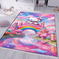 فرشینه سه بعدی کیتی با زمینه قصر صورتی WA-3893