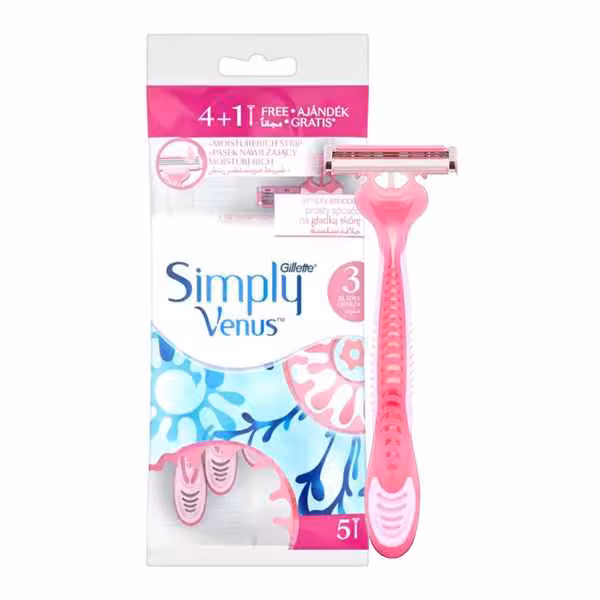 خودتراش ژیلت 3 لبه سیمپلی ونوس 5 عددی simply venus