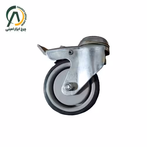 چرخ فروشگاهی بلبرینگی B آلن خور گردان ترمزدار قطر 75 میلی متر