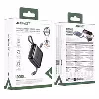 پاوربانک 10000mAh ایس فست ACEFAST مدل M23، با توان PD22.5W GaN Fast Charger و کابل متصل