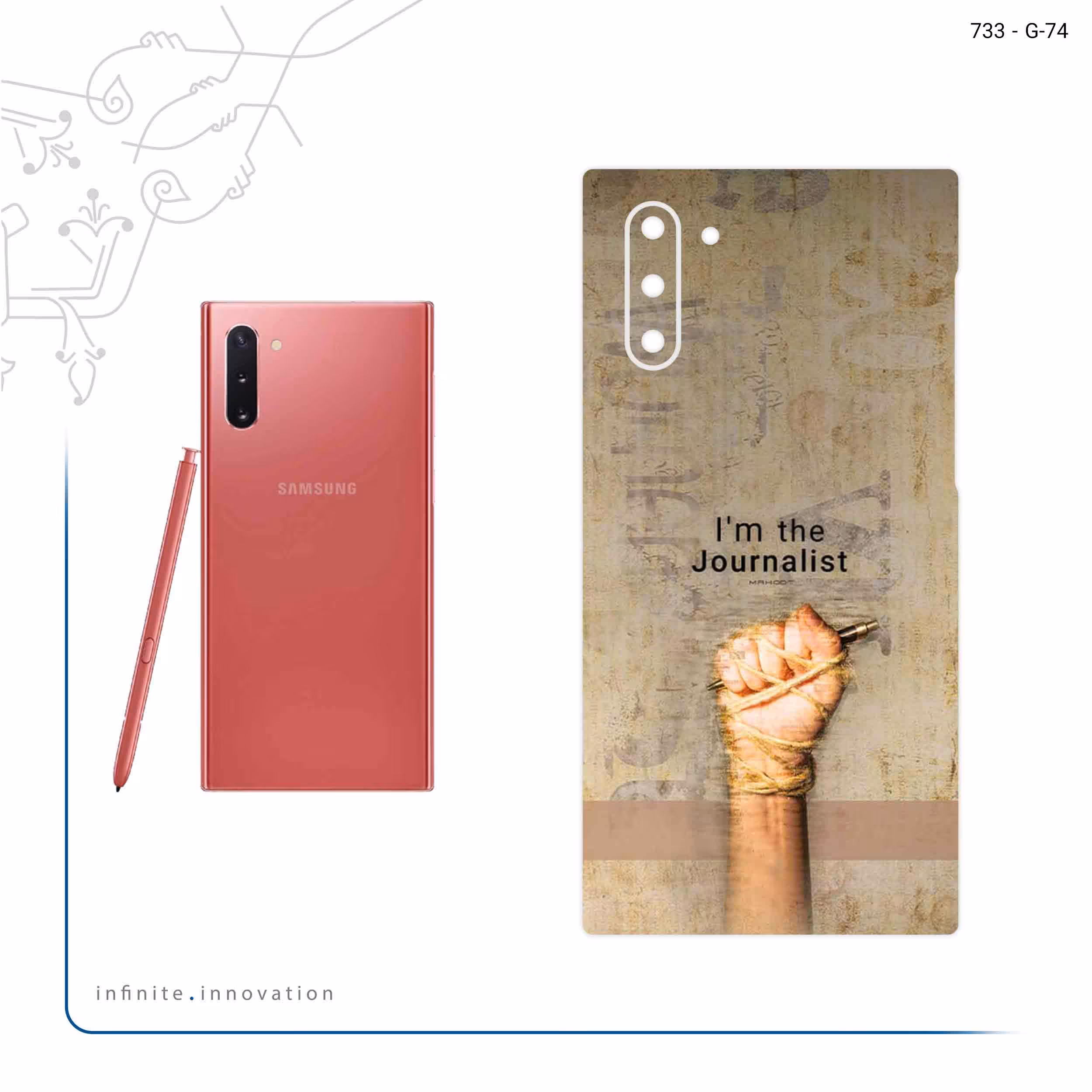 برچسب پوششی ماهوت مدل Journalist مناسب برای گوشی موبایل سامسونگ Galaxy Note 10