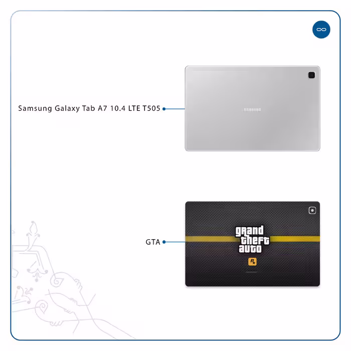 برچسب پوششی ماهوت مدل Gta-Game مناسب برای تبلت سامسونگ Galaxy Tab A7 10.4 LTE 2020 T505