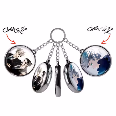 جاکلیدی خندالو طرح گتو و کودکی گوجو ساتورو انیمه جوجوتسو کایزن مدل دوطرفه کد 1112311127