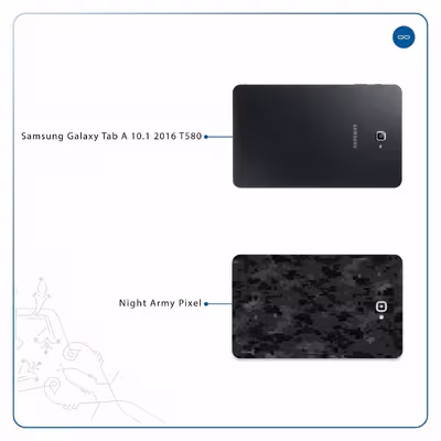 برچسب پوششی ماهوت مدل Night-Army-Pixel مناسب برای تبلت سامسونگ Galaxy Tab A 10.1 2016 T580