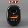 شارژر فندکی  لیتو مدل LC-C22 20W به همراه کابل تبدیل لایتنینگ