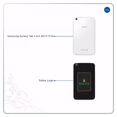 برچسب پوششی ماهوت مدل Rolex-Logo مناسب برای تبلت سامسونگ Galaxy Tab 3 8.0 2013 T310
