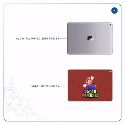 برچسب پوششی ماهوت مدل Super-Mario-Game مناسب برای تبلت اپل iPad Pro 9.7 2016 A1675