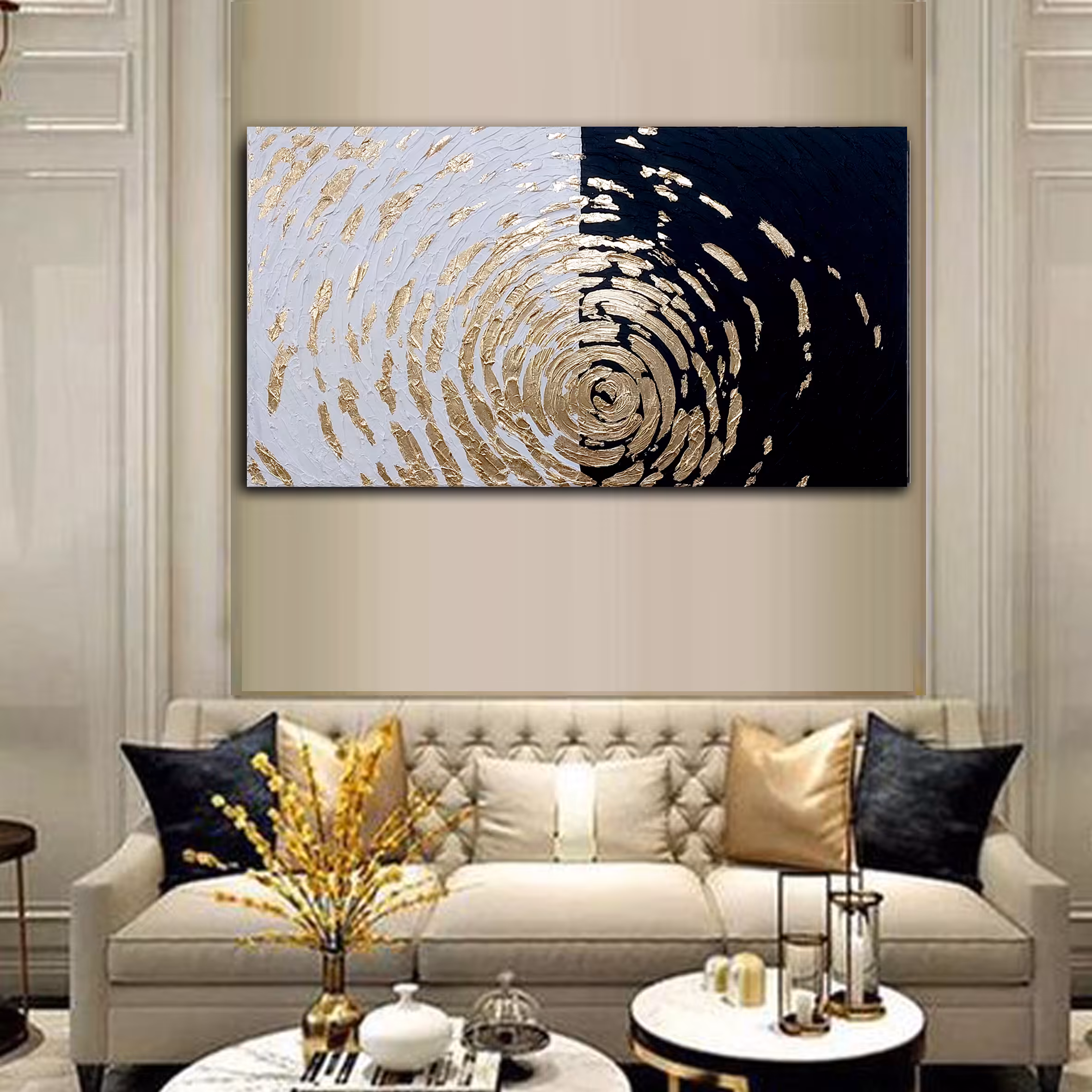 تابلو نقاشی ورق طلا مدل دکوراتیو کد 435