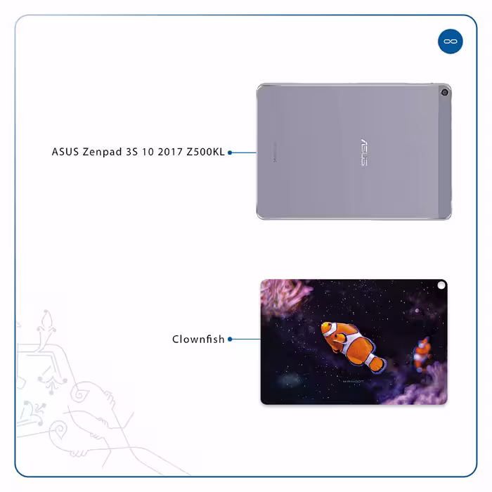 برچسب پوششی ماهوت مدل Clownfish مناسب برای تبلت ایسوس Zenpad 3S 10 2017 Z500KL