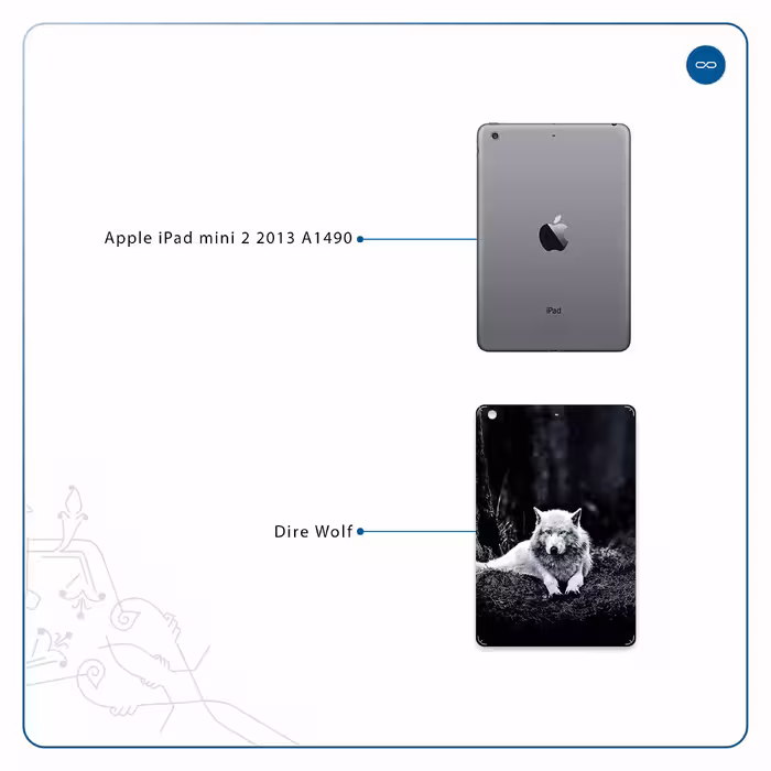 برچسب پوششی ماهوت مدل Dire Wolf مناسب برای تبلت اپل iPad mini 2 2013 A1490