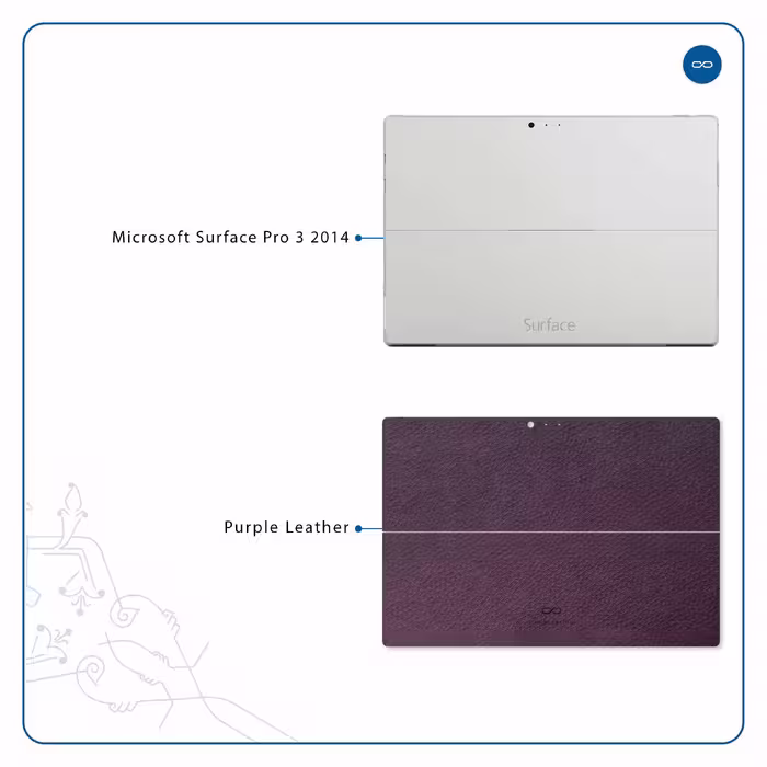 برچسب پوششی ماهوت مدل Purple-Leather مناسب برای تبلت مایکروسافت Surface Pro 3 2014