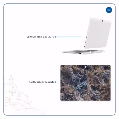 برچسب پوششی ماهوت مدل Earth-White-Marble مناسب برای تبلت لنوو Miix 320 2017