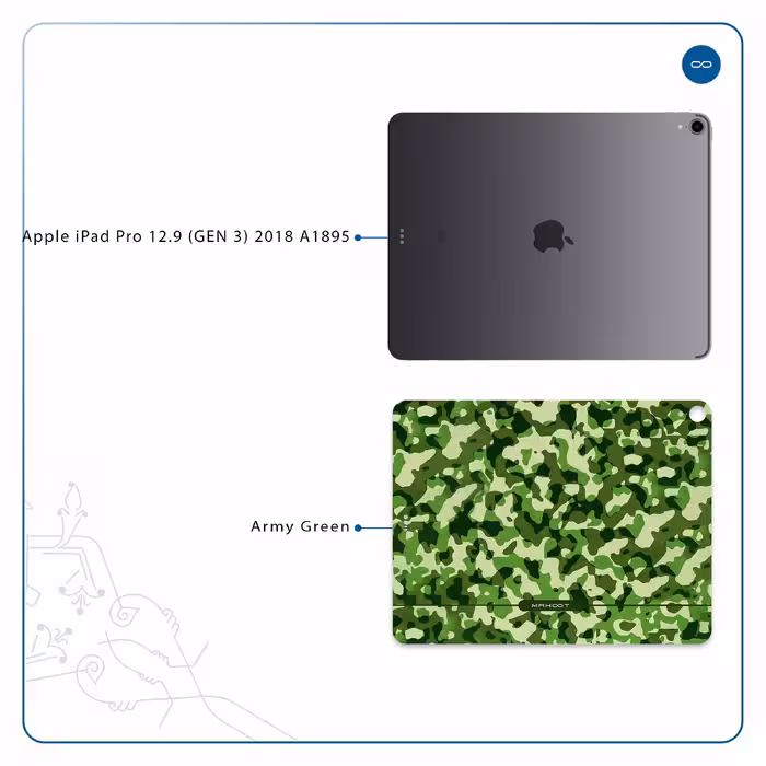 برچسب پوششی ماهوت مدل Army-Green-2 مناسب برای تبلت اپل iPad Pro 12.9 (GEN 3) 2018 A1895