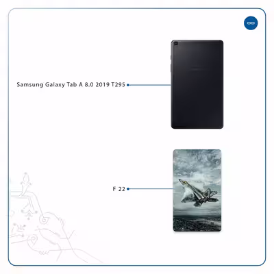 برچسب پوششی ماهوت مدل F-22 Raptor مناسب برای تبلت سامسونگ Galaxy Tab A 8.0 2019 T295