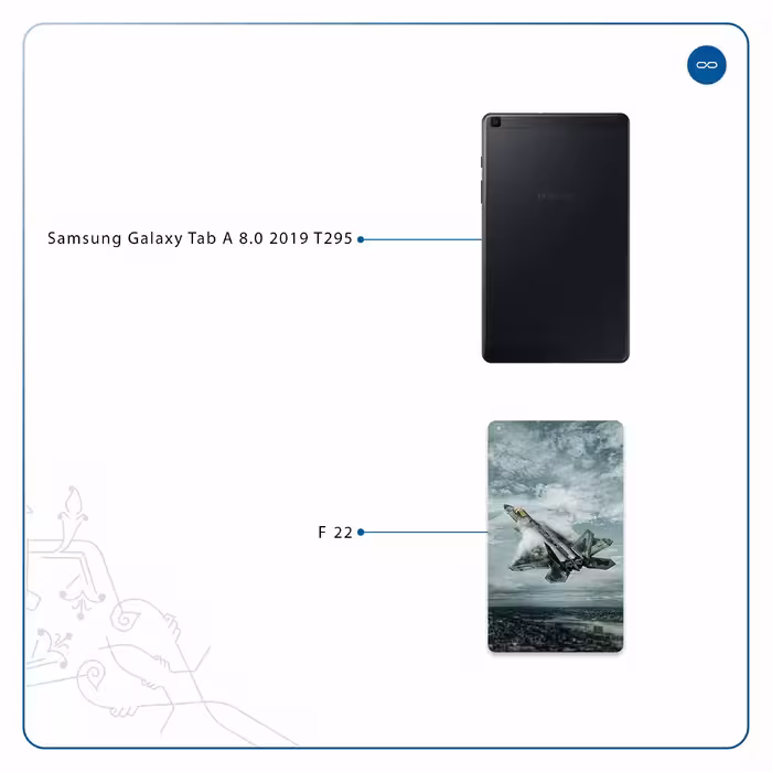 برچسب پوششی ماهوت مدل F-22 Raptor مناسب برای تبلت سامسونگ Galaxy Tab A 8.0 2019 T295