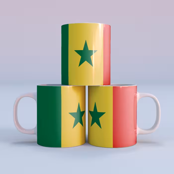 ست هدیه ماگ طرح پرچم سنگال مدل Senegal کد 01