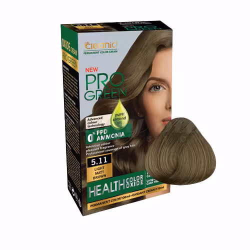 کیت رنگ موی بدون آمونیاک کلینیک کیندی Cleanic شماره5.11