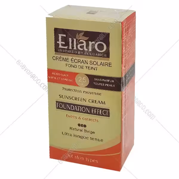 کرم ضد آفتاب رنگی الارو SPF25 بژ طبیعی