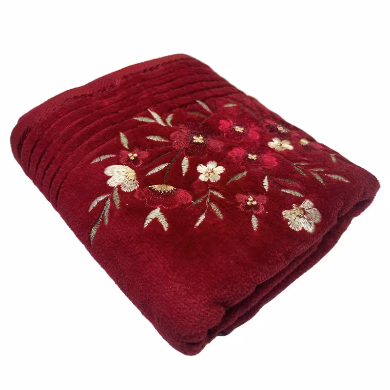 حوله دستی ماندگار مدل گلدوزی برجسته سایز 40X80 سانتی متر | کالا مکس